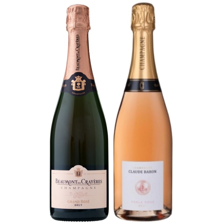 【18%OFF　13,420円→11,000円】晴れの日を薔薇色に彩る ロゼ・シャンパーニュ2本セット-Rose Champagne 2-bottle Set