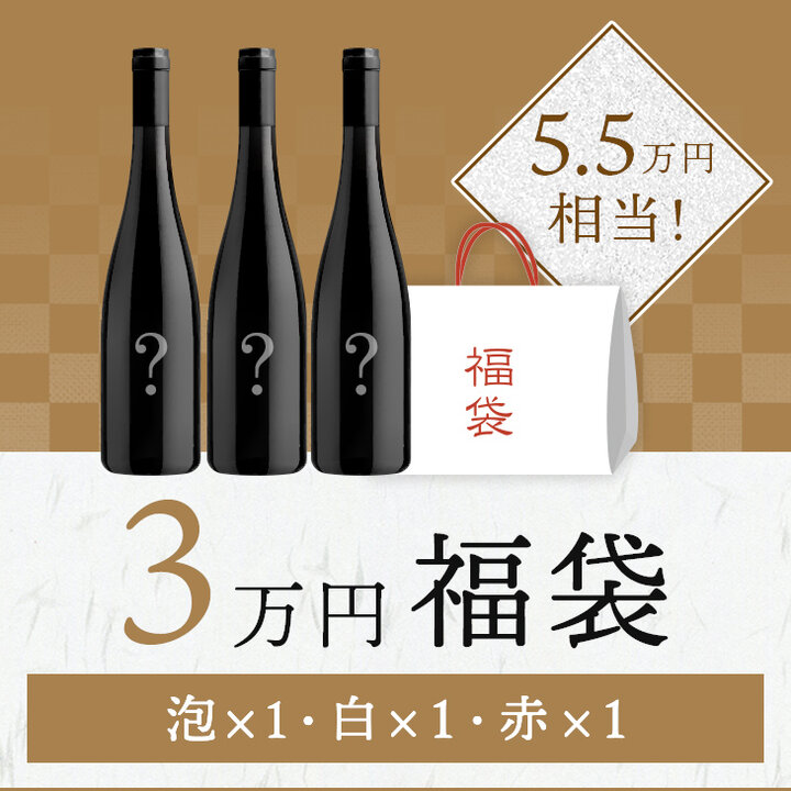 【限定5セット】新春福袋3万円　シャンパーニュ・白・赤3本セット-2024 New Year Lucky Bag 3 bottles set AA