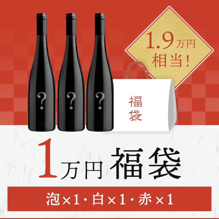【限定10セット】新春福袋1万円　シャンパーニュ・白・赤3本セット-2024 New Year Lucky Bag 3 bottles set A