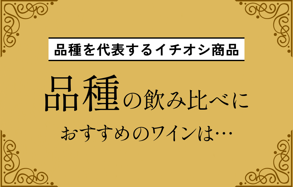 品種を代表するイチオシ商品 品種の飲み比べに おすすめのワインは・・・